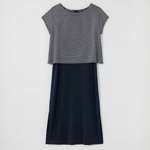 J. Jill Navy Wherever Two-In-One Midi 2 Pc Dress Set